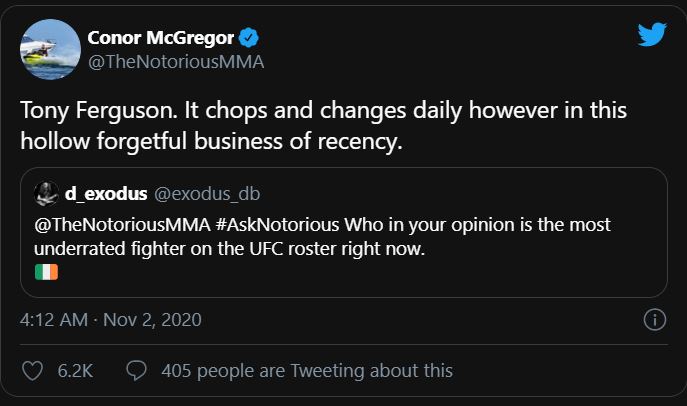 Conor McGregor nêu tên võ sĩ bị đánh giá thấp nhất tại UFC - Ảnh 1.