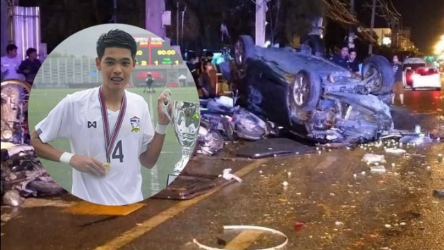 Cầu thủ trẻ Thái Lan say xỉn, gây tai nạn liên hoàn nghiêm trọng: 34 ô tô hư hỏng, một người đi cấp cứu - Ảnh 1.