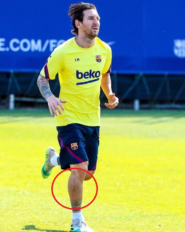 Fan xót xa nhìn Messi luyện tập với vết xước dài cả chục cm trên ống đồng - Ảnh 2.