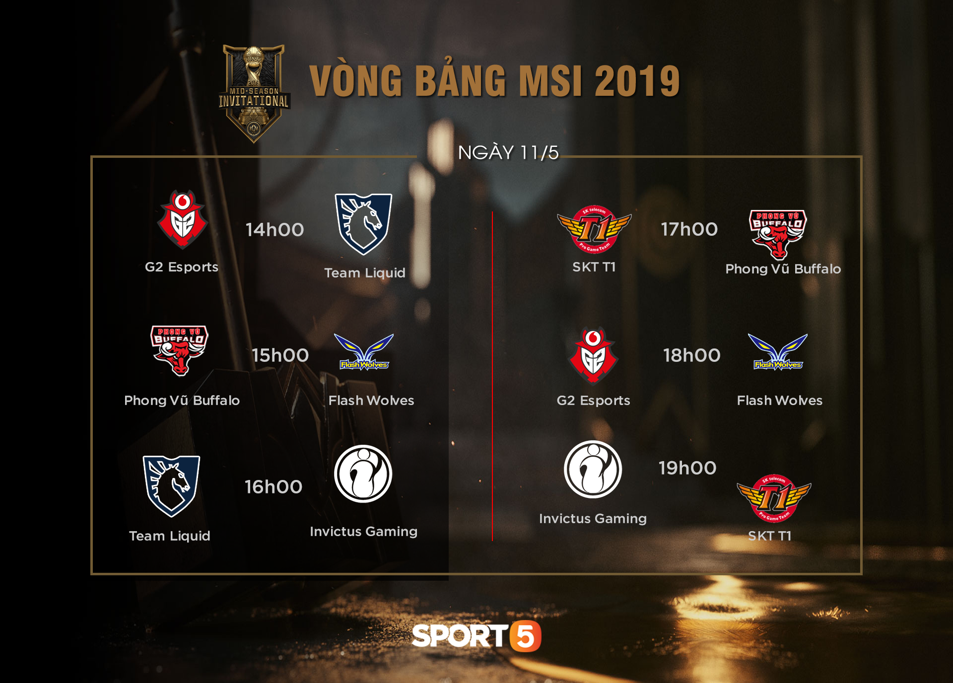 Lịch thi đấu vòng bảng MSI 2019 ngày 11/5: Thay đổi rất quan trọng về giờ bắt đầu! - Ảnh 1.