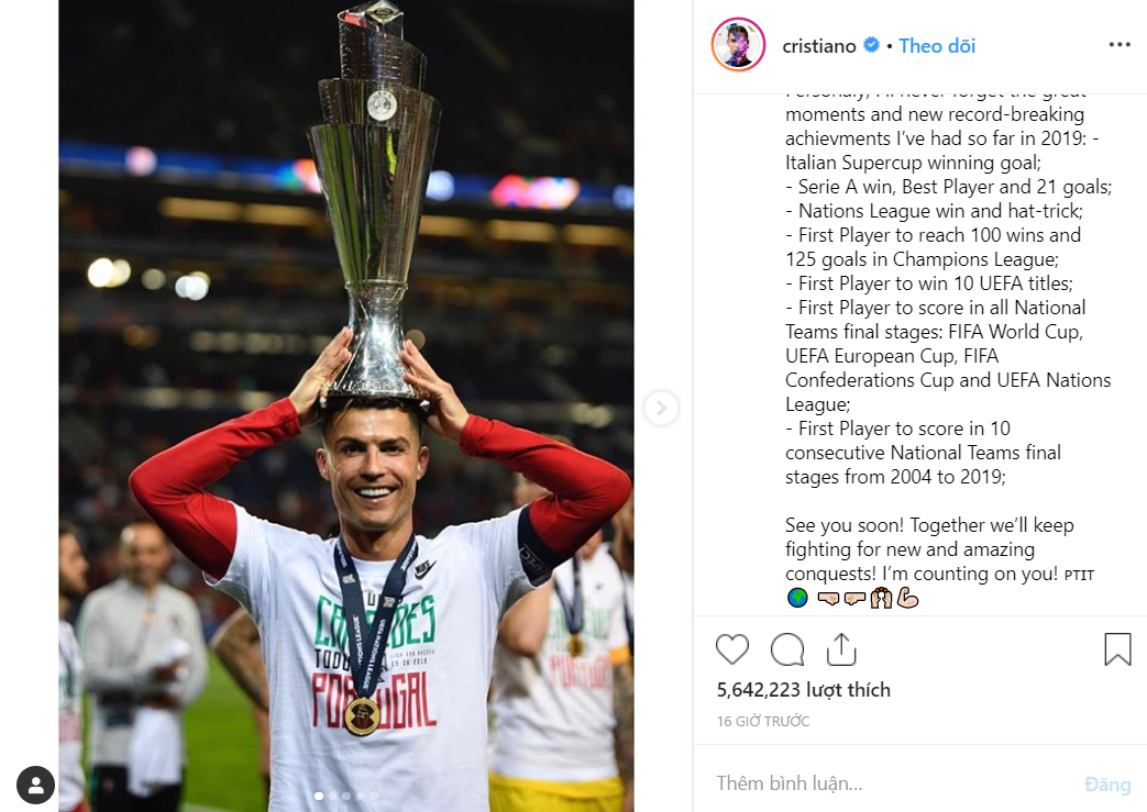 Ronaldo bất ngờ viết tâm thư trên mạng xã hội và các fan mới vỡ òa về bảng thành tích khủng của CR7 trong năm vừa qua - Ảnh 1.