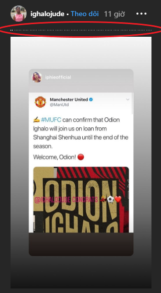 Vui mừng được khoác áo Manchester United, tiền đạo Odion Ighalo đăng liên tục 100 cái Story lên Instagram cá nhân - Ảnh 3.