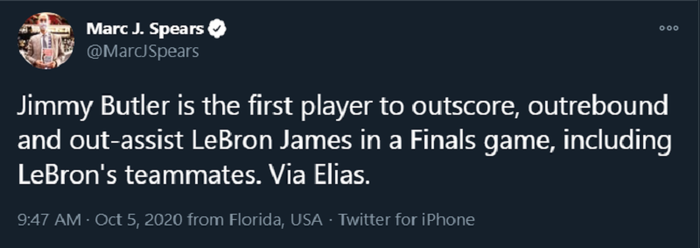 Jimmy Butler khiến giới sao NBA &quot;dậy sóng&quot; sau màn trình diễn thăng hoa tại Game 3 NBA Finals 2020 - Ảnh 10.