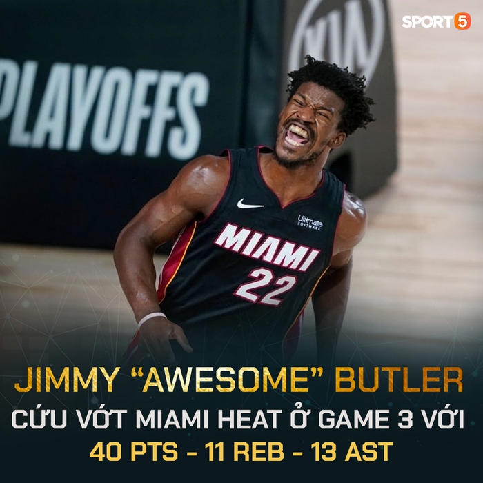 Jimmy Butler khiến giới sao NBA &quot;dậy sóng&quot; sau màn trình diễn thăng hoa tại Game 3 NBA Finals 2020 - Ảnh 1.