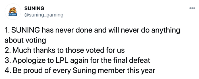 Bác bỏ những tin đồn thất thiệt, Suning tuyên bố mình không sử dụng thủ thuật để vote All Star - Ảnh 3.