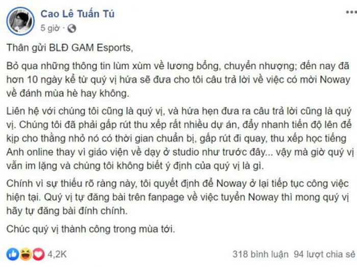 Quản lý SBTC Esports tuyên chiến GAM Esports, LMHT Việt Nam lại có biến? - Ảnh 4.