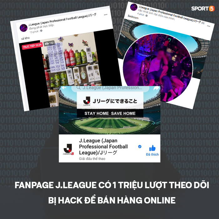 Fanpage J.League có 1 triệu lượt theo dõi bị hack để bán hàng online - Ảnh 1.