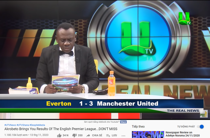 Cả triệu khán giả &quot;cười bò&quot; khi xem MC người Ghana đánh vần bản tin ngoại hạng Anh - Ảnh 2.