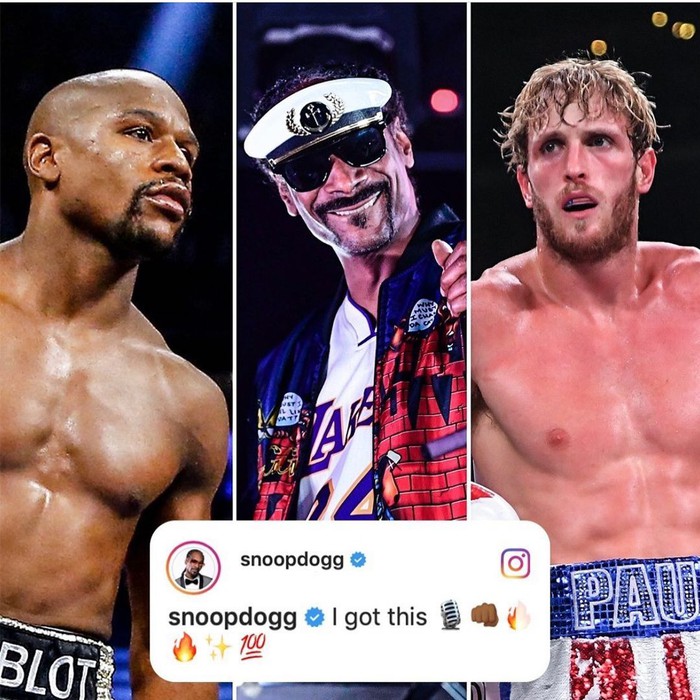 Snoop Dogg tự ứng cử vị trí &quot;cầm trịch&quot; trận Mayweather vs Logan Paul, fan sôi nổi: Hy vọng ông ấy sẽ bình luận theo phong cách rap - Ảnh 1.