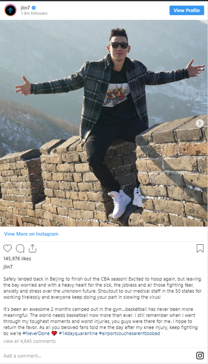 Quay trở về Trung Quốc để kết thúc mùa giải CBA 2020, Jeremy Lin vẫn lạc quan về một ngày tươi sáng cho nền bóng rổ thế giới - Ảnh 2.
