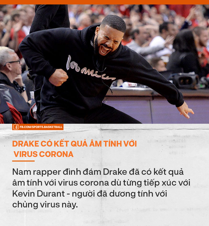 Drake được xác nhận âm tính với virus corona dù từng tiếp xúc gần với Kevin Durant - Ảnh 2.