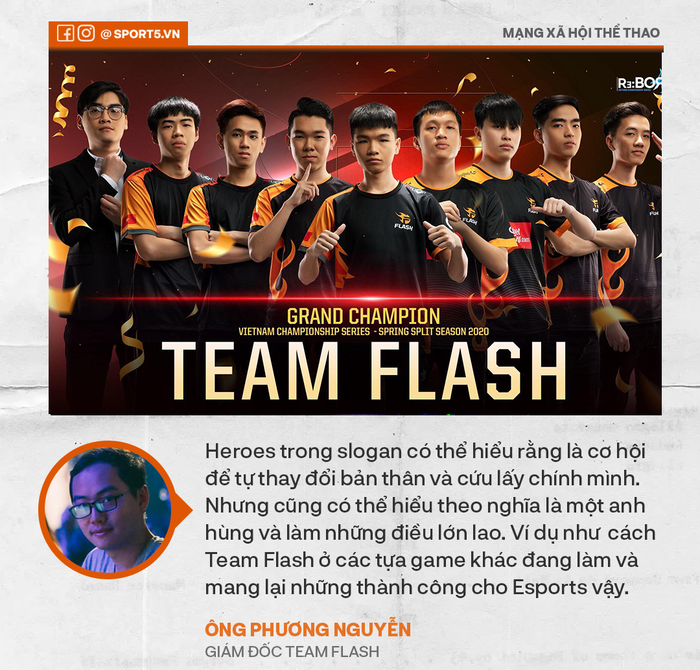 Giám đốc Team Flash lo ngại Yoshino không thể tham dự MSI 2020, lần đầu tiết lộ ý nghĩa câu slogan &quot;Making Gamers Heroes&quot; - Ảnh 3.