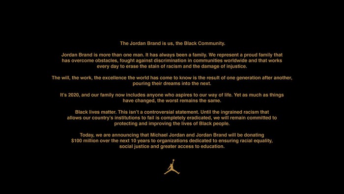 Huyền thoại Michael Jordan quyên góp 100 triệu USD cho việc đấu tranh phân biệt chủng tộc - Ảnh 1.