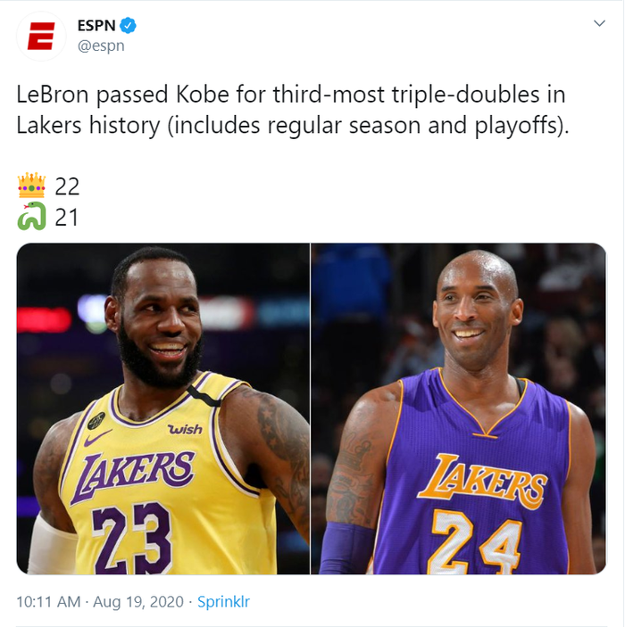 LeBron James ghi tên vào lịch sử Playoffs, vượt luôn kỷ lục của Kobe Bryant tại Lakers  - Ảnh 1.