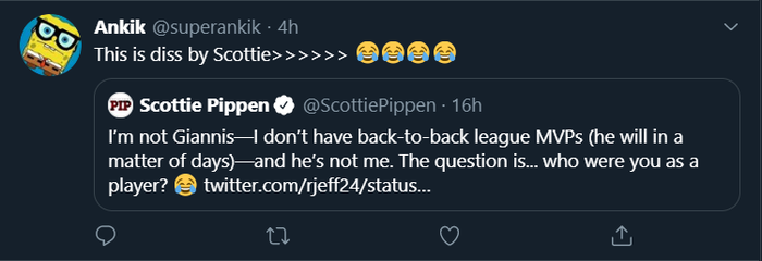 Huyền thoại Scottie Pippen hài hước đáp trả khi bị cựu cầu thủ NBA lôi ra làm ví dụ cho Giannis Antetokounmpo - Ảnh 5.