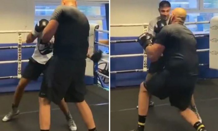 Nhà vô địch Tyson Fury bất ngờ bị cậu em họ đấm ngã trong phòng tập, quan sát kỹ nhiều fan lên tiếng khẳng định: Chỉ là diễn! - Ảnh 2.