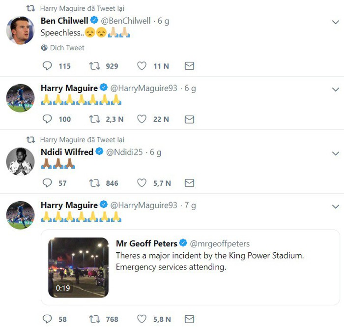 Thế giới bóng đá chia buồn, cầu nguyện Leicester vượt qua thảm kịch rơi máy bay - Ảnh 1.