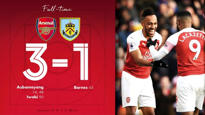 Arsenal 3-1 Burnley: Aubameyang tỏa sáng, Pháo thủ dứt mạch thua - Ảnh 2.
