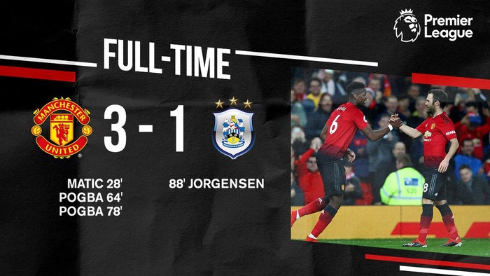 Man United 3-1 Huddersfield: Pogba tỏa sáng với cú đúp, Solskjaer chào Old Trafford bằng một thắng lợi - Ảnh 2.