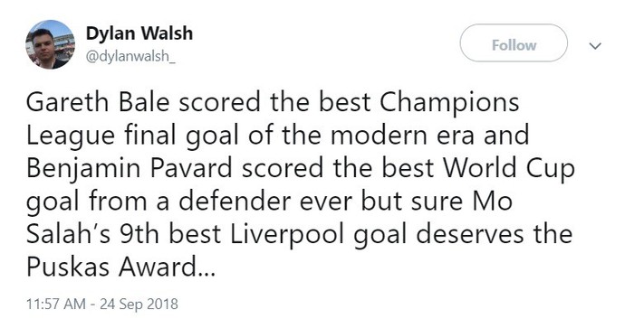 Cả thế giới ngỡ ngàng vì bàn thắng tầm thường của Salah giành giải Pukas - Ảnh 4.