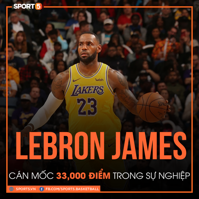 LeBron James chính thức cán mốc 33,000 điểm trong sự nghiệp, áp sát vị trí thứ 3 của Kobe Bryant - Ảnh 1.