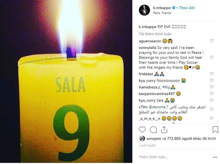 Dàn sao nổi tiếng thế giới bóng đá khóc thương cho số phận bi thảm của Sala, tiền đạo tử nạn sau vụ rơi máy bay bí ẩn - Ảnh 1.