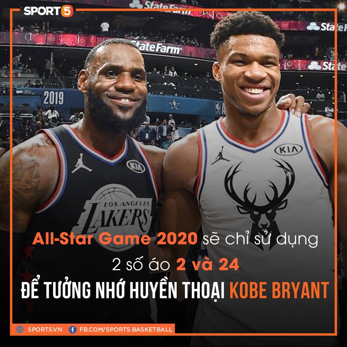 NBA All-Star Game 2020 quyết định thay đổi số áo để tri ân tới bố con Kobe Bryant và Gianna - Ảnh 1.