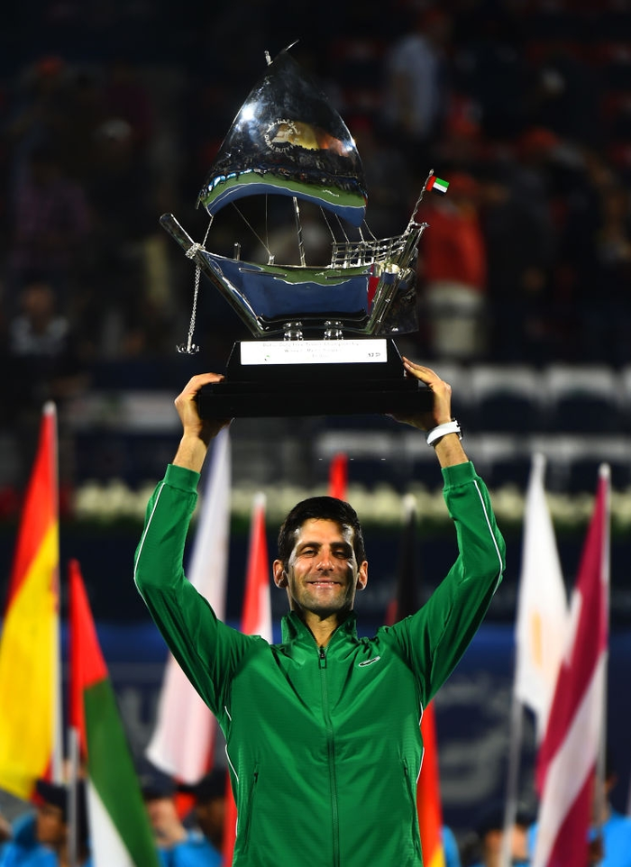 Hạ đẹp &quot;hot boy quần vợt&quot;, Djokovic nối dài mạch trận độc cô cầu bại từ đầu năm để vô địch Dubai Championships - Ảnh 8.