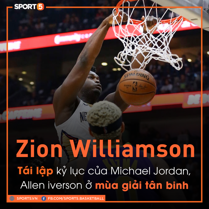 Zion Williamson tái lập kỷ lục của Michael Jordan và Allen Iverson ở mùa giải tân binh - Ảnh 1.