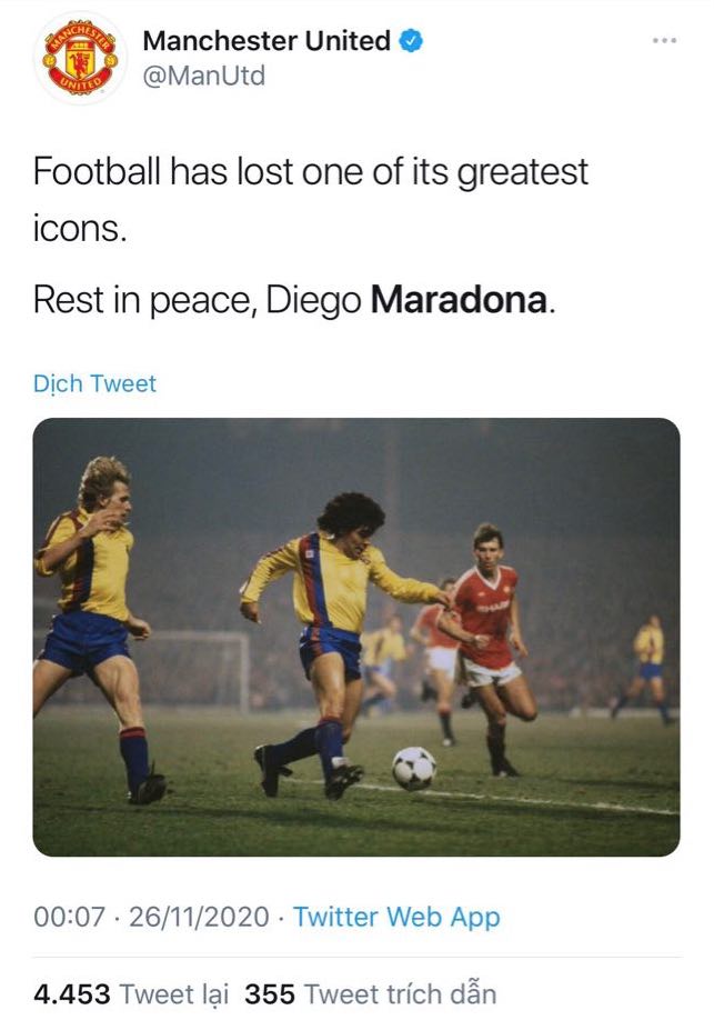 Các siêu sao thế giới tiếc thương huyền thoại Maradona: Vua bóng đá Pele hẹn chơi bóng cùng Cậu bé vàng trên thiên đàng - Ảnh 4.