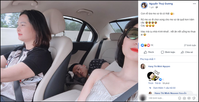 Đi chơi cùng gia đình bạn gái, tuyển thủ Việt Nam nằm ngủ ngon lành để mẹ vợ lái xe trăm cây số - Ảnh 1.