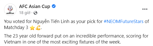 Tiến Linh đánh bại tuyển thủ Trung Quốc, được bình chọn là &quot;ngôi sao tương lai&quot; - Ảnh 2.