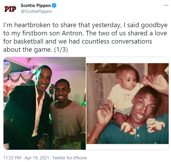 Dòng trạng thái đầy buồn bã của Scottie Pippen trên Twitter cá nhân