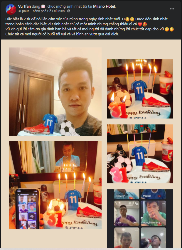 Thủ quân ĐT futsal Việt Nam đón sinh nhật vô cùng đặc biệt cùng đồng đội - Ảnh 1.