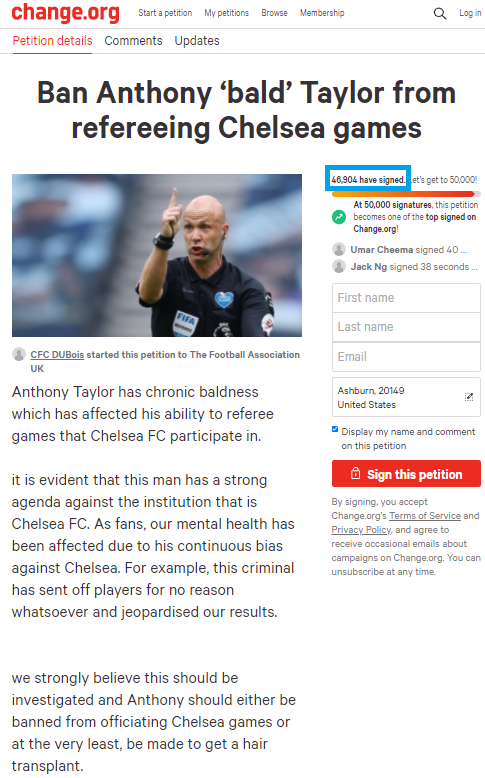 Gần 50.000 fan Chelsea tẩy chay trọng tài Anthony Taylor - Ảnh 1.