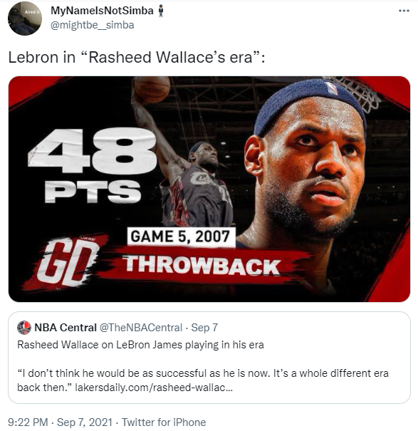 Chê bai LeBron James, Rasheed Wallace bị Netizen &quot;sao kê&quot; những khoảnh khắc xấu hổ trước &quot;Nhà Vua&quot; - Ảnh 5.