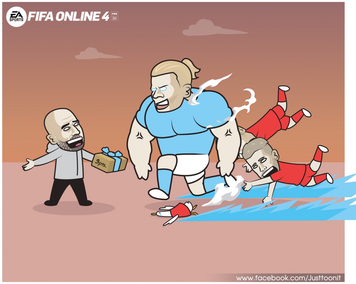 Biếm họa 24h: HLV Pep Guardiola nở mày nở mặt với Erling Haaland - Ảnh 2.