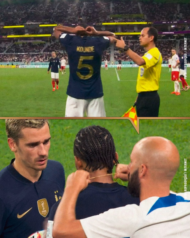 Hậu vệ tuyển Pháp đeo dây chuyền vào sân thi đấu hơn 40 phút - Ảnh 1.