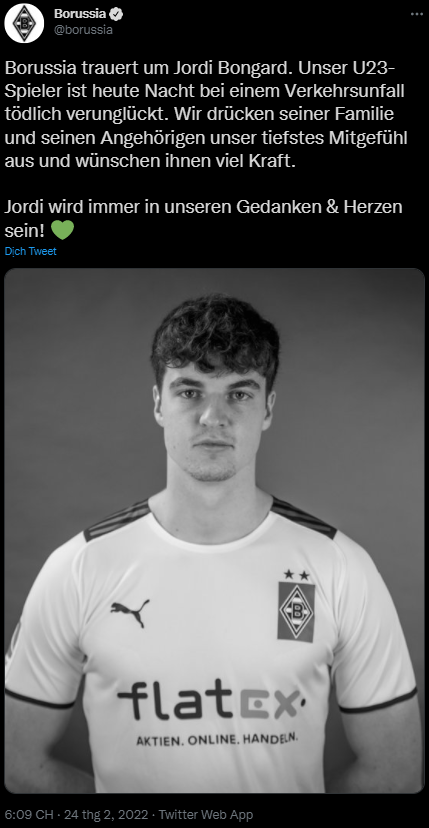 Cầu thủ U23 Monchengladbach chết trẻ vì tai nạn giao thông - Ảnh 2.