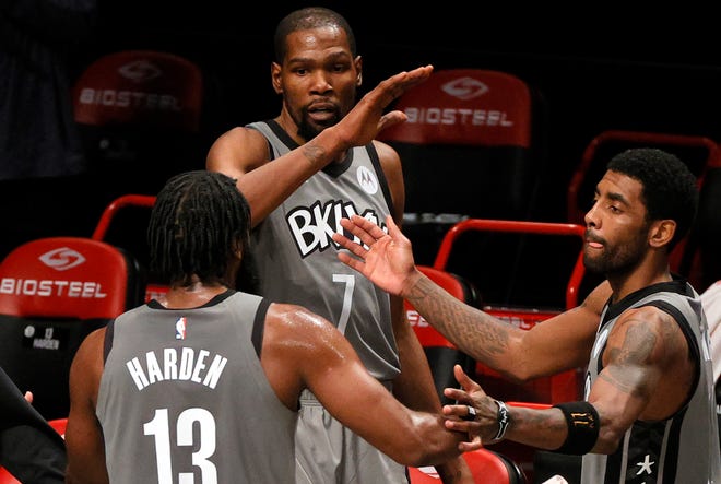 Tin đồn: James Harden bất mãn với Brooklyn Nets, Kevin Durant muốn giữ Big-3 - Ảnh 3.