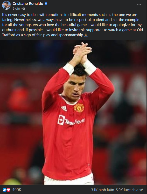 Ronaldo xin lỗi fan sau khi đập vỡ điện thoại, còn kèm theo lời hứa để xoa dịu - Ảnh 2.