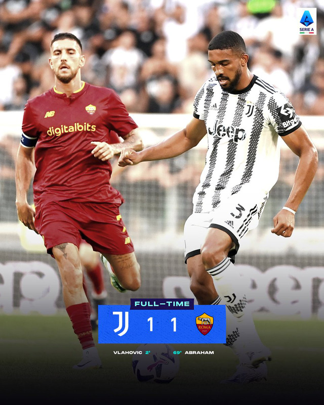 Vòng 3 VĐQG Italia Serie A: Juve chia điểm Roma, AC Milan thắng dễ - Ảnh 1.