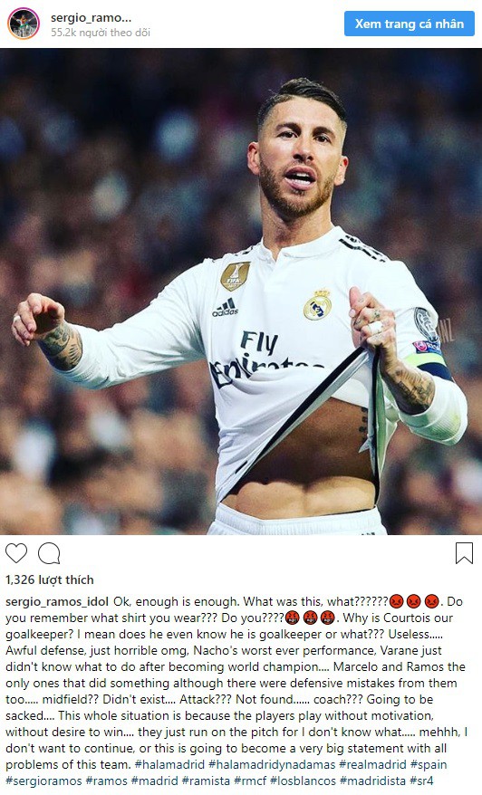 Đội trưởng Real Madrid thả tim bài viết chỉ trích đồng đội là đồ vô dụng - Ảnh 1.