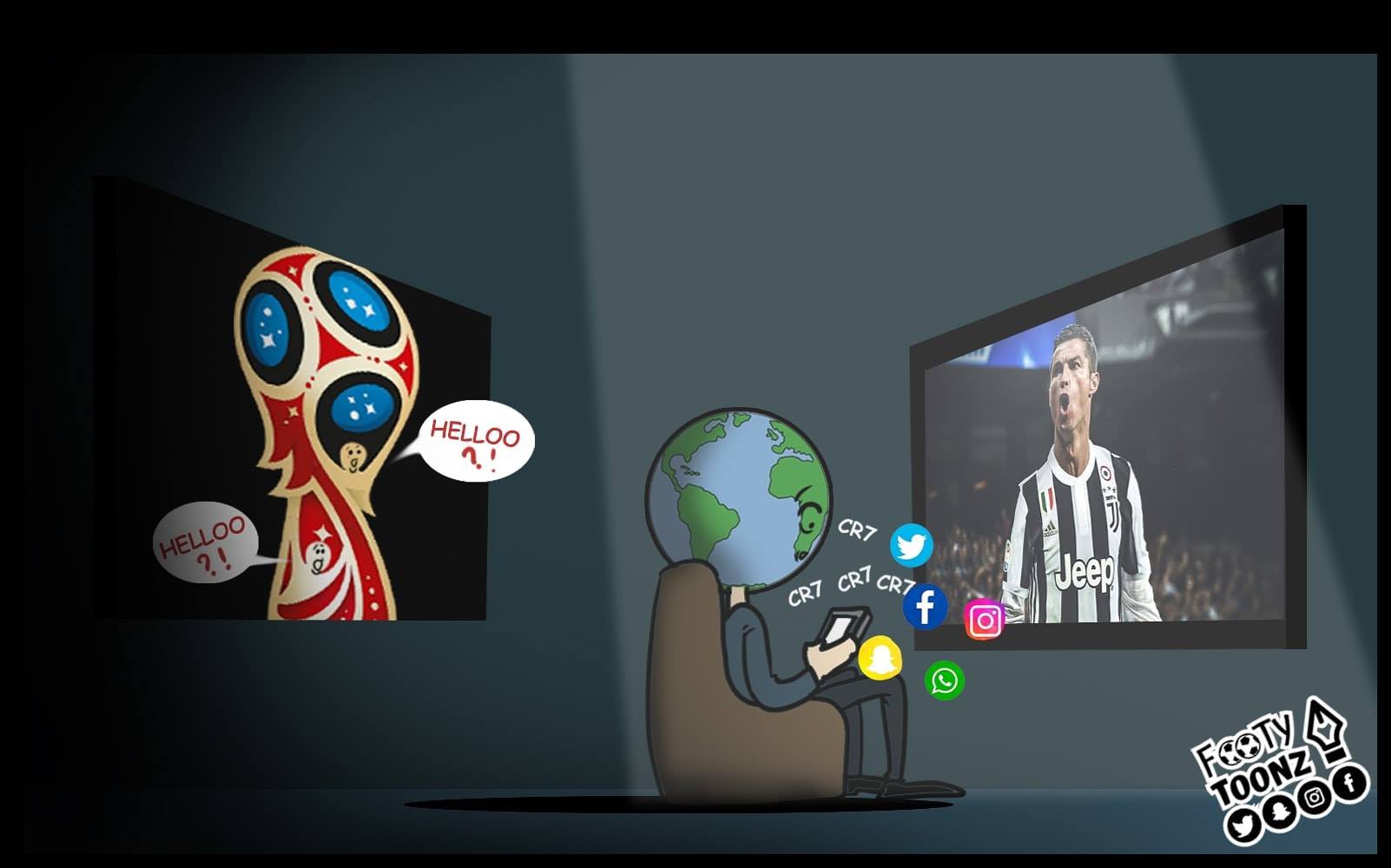 Hí họa: Ronaldo chiếm sóng World Cup trong ngày tới Juventus - Ảnh 1.
