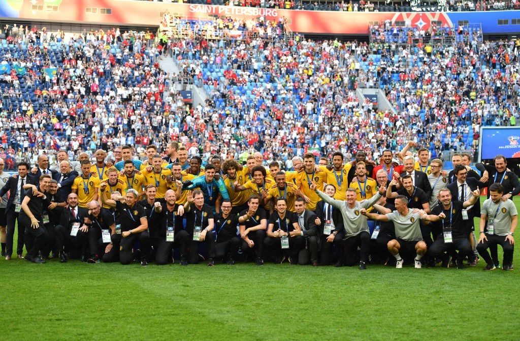 Hazard và đồng đội vui vẻ ăn mừng thành tích tốt nhất lịch sử dự World Cup của ĐT Bỉ - Ảnh 3.