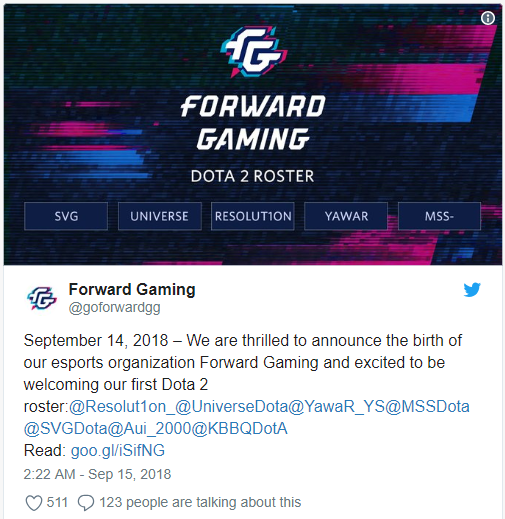 Forward Gaming gia mắt đội hình Dota 2 gồm 5 thành viên cũ VGJ.Storm - Ảnh 1.