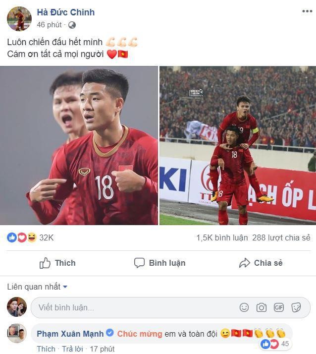 Dàn sao bóng đá Việt lên mạng chung vui sau chiến thắng vô tiền khoáng hậu - Ảnh 4.