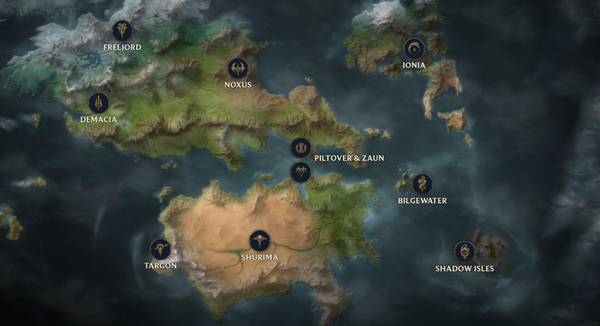 Bản đồ Runeterra hiện tại có bao nhiêu khu vực và vùng đất?