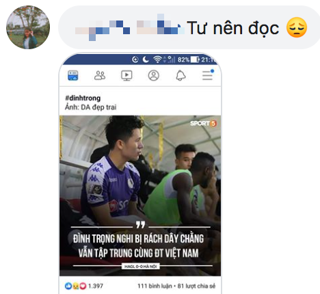 Fan tấn công Facebook Bùi Tiến Dũng, trách anh chàng vô tâm khi bạn thân Đình Trọng đau đớn vì chấn thương - Ảnh 5.