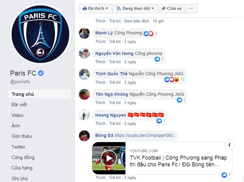 Công Phượng chưa đến Pháp, fan Việt đã rủ nhau tấn công fanpage Paris FC - Ảnh 2.